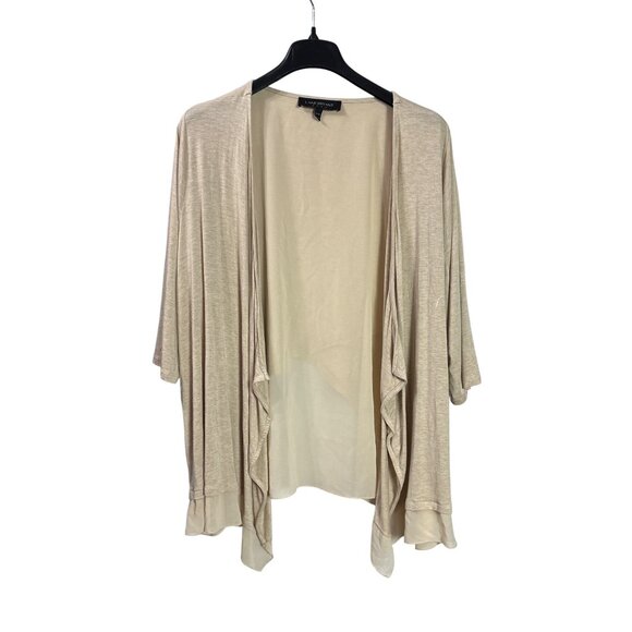 Lane Bryant Beige Waterfall Cardigan 26/28 Plus Size Open Front Lightweight - Picture 1 of 5